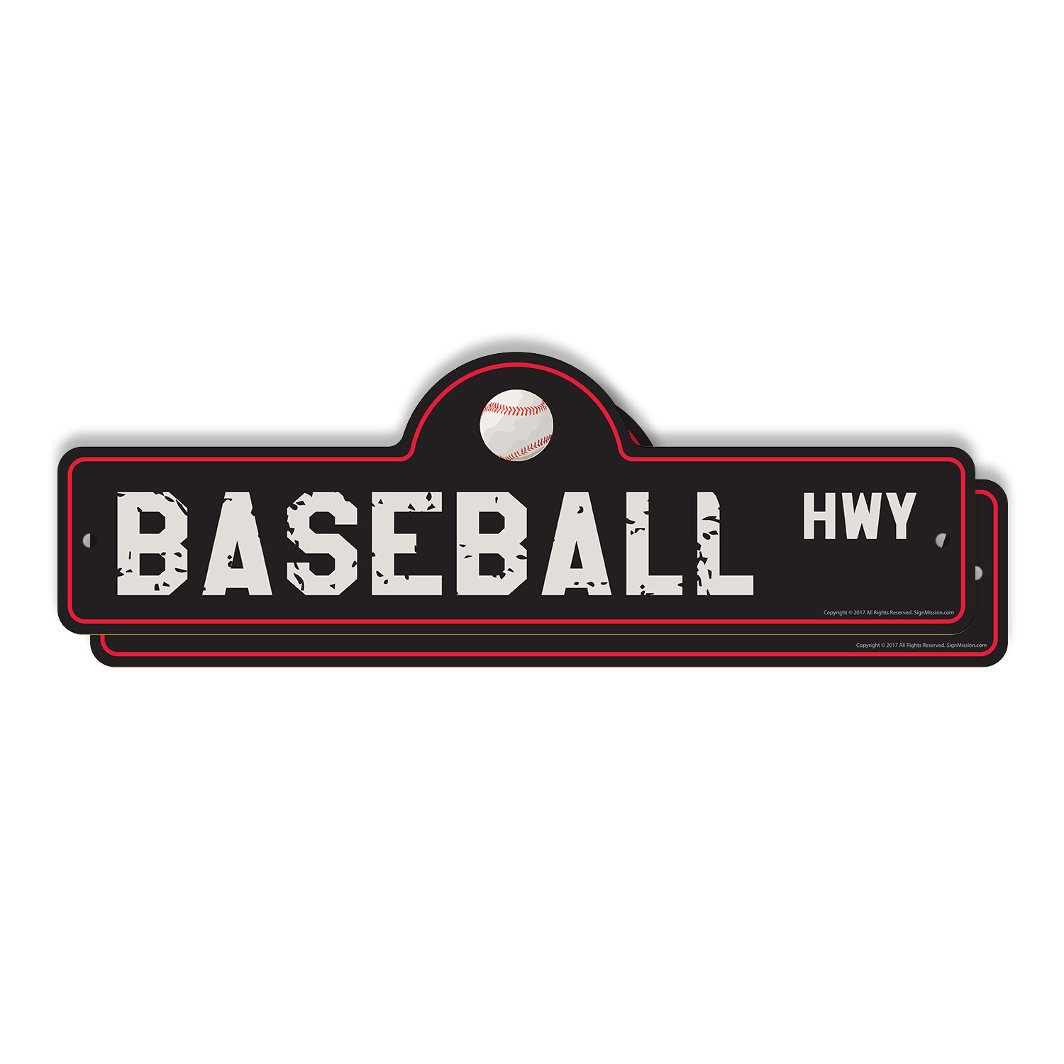 Baseball Plastic Street Sign Crossing Xing Gift Novelty Funny