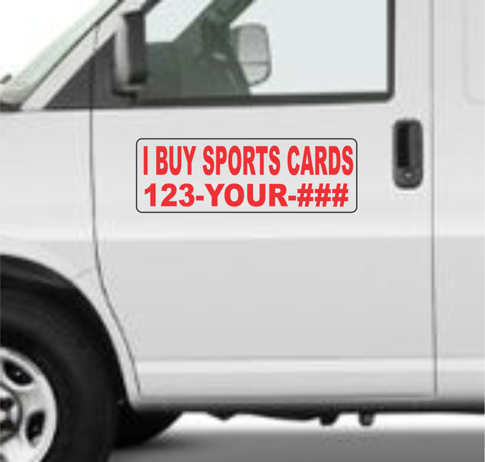 Custom I BUY SPORTS CARDS Magnetic Signs for Car Truck SUV 6″x18″ Phone or Web