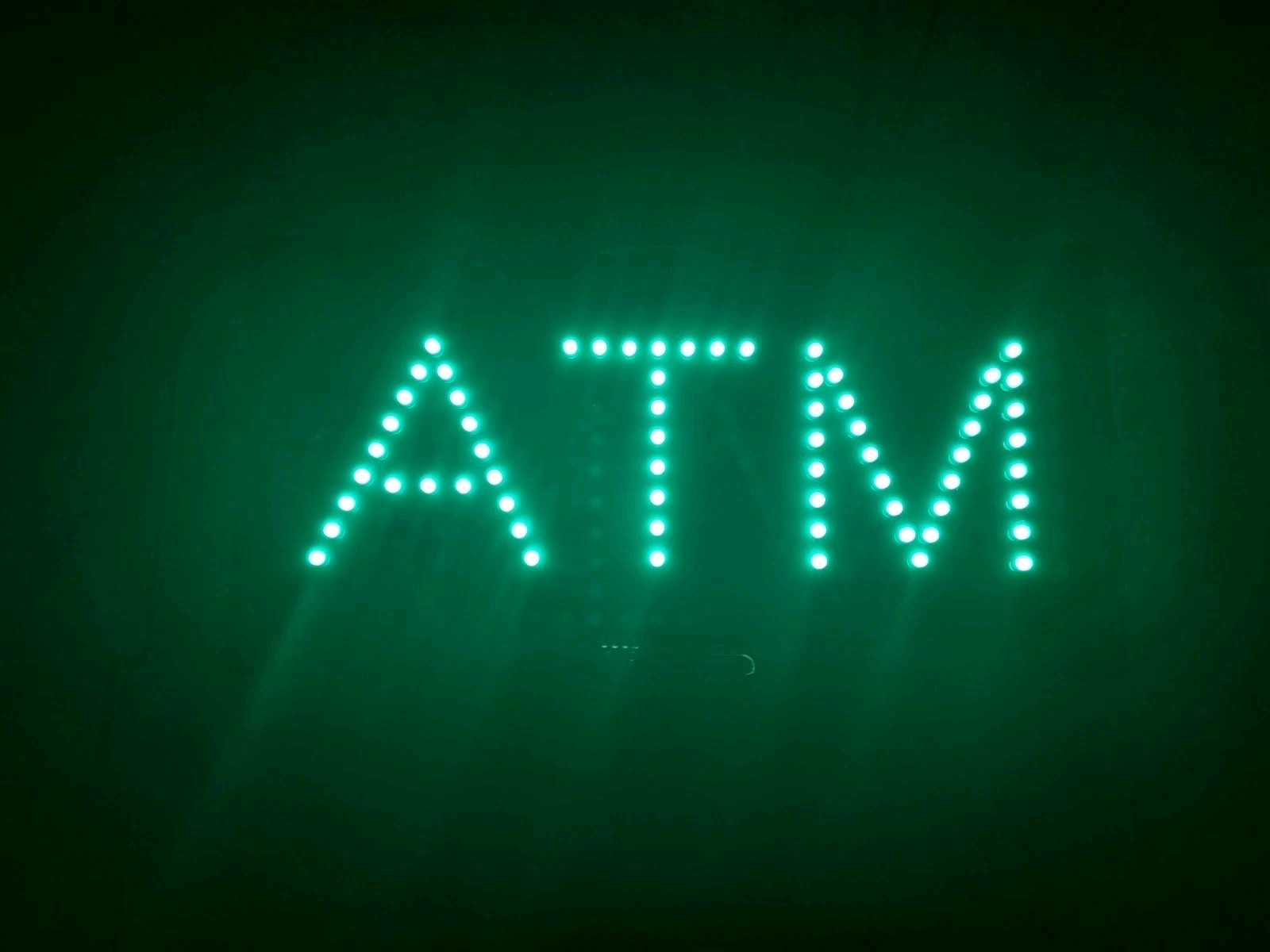 LED ATM Sign LED Advertising Sign for Store Window Decor. (Green, 12″ x 6″)