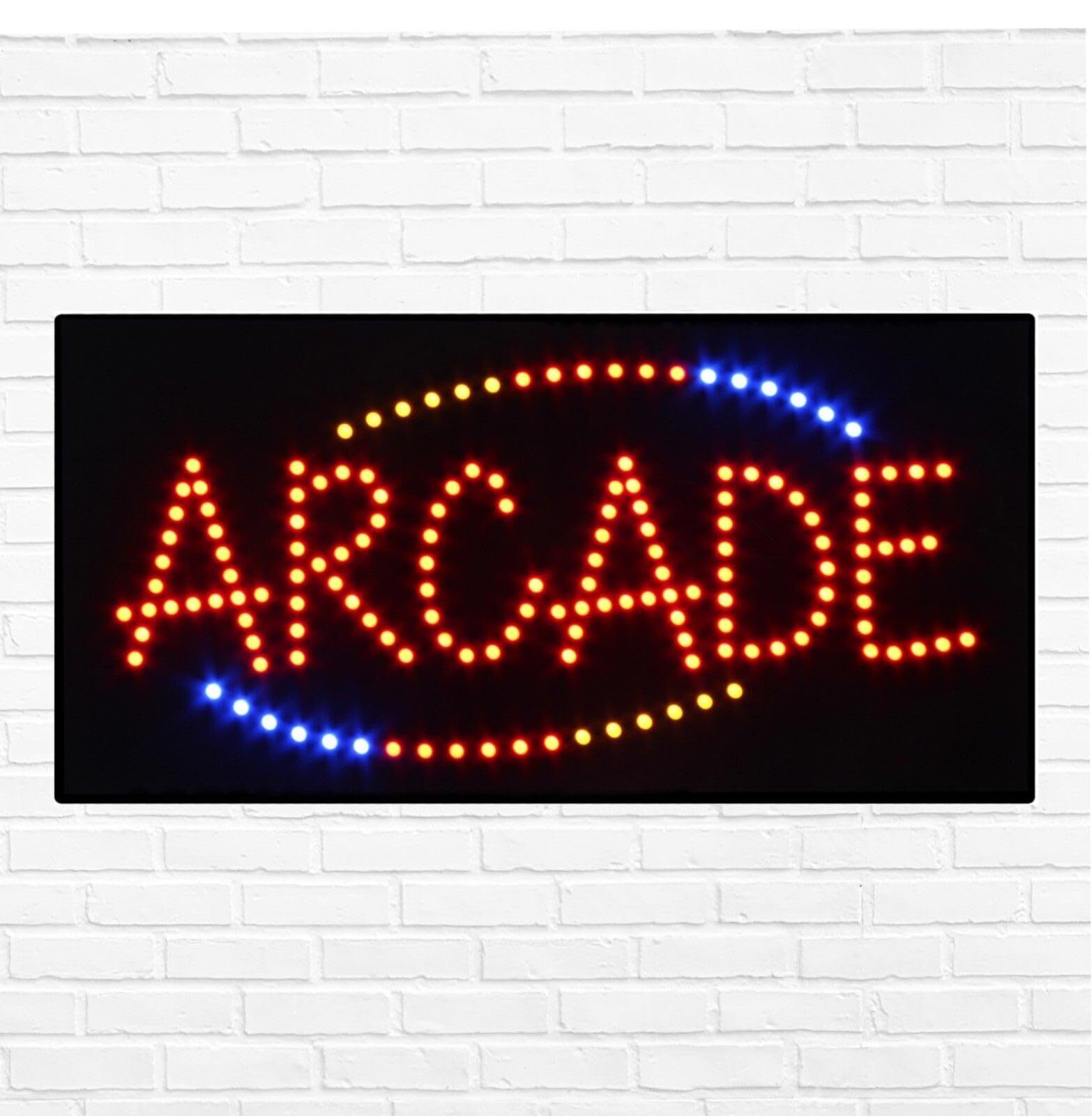 LED Arcade Sign for Retail Business Displays | Light Up Sign | 12″H x 24″W x 2″D