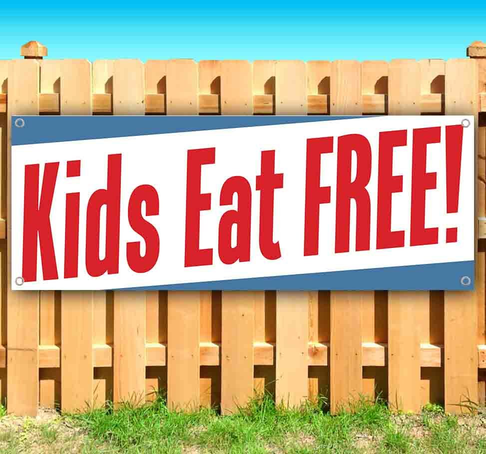 KIDS EAT FREE Advertising Vinyl Banner Flag Sign Many Sizes
