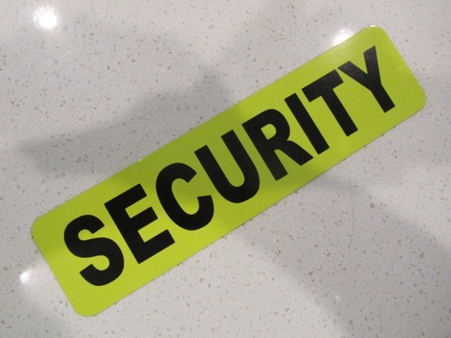 SECURITY Yellow & Black Vehicle Magnetic Sign 3″x12″ for Car Truck Van SUV