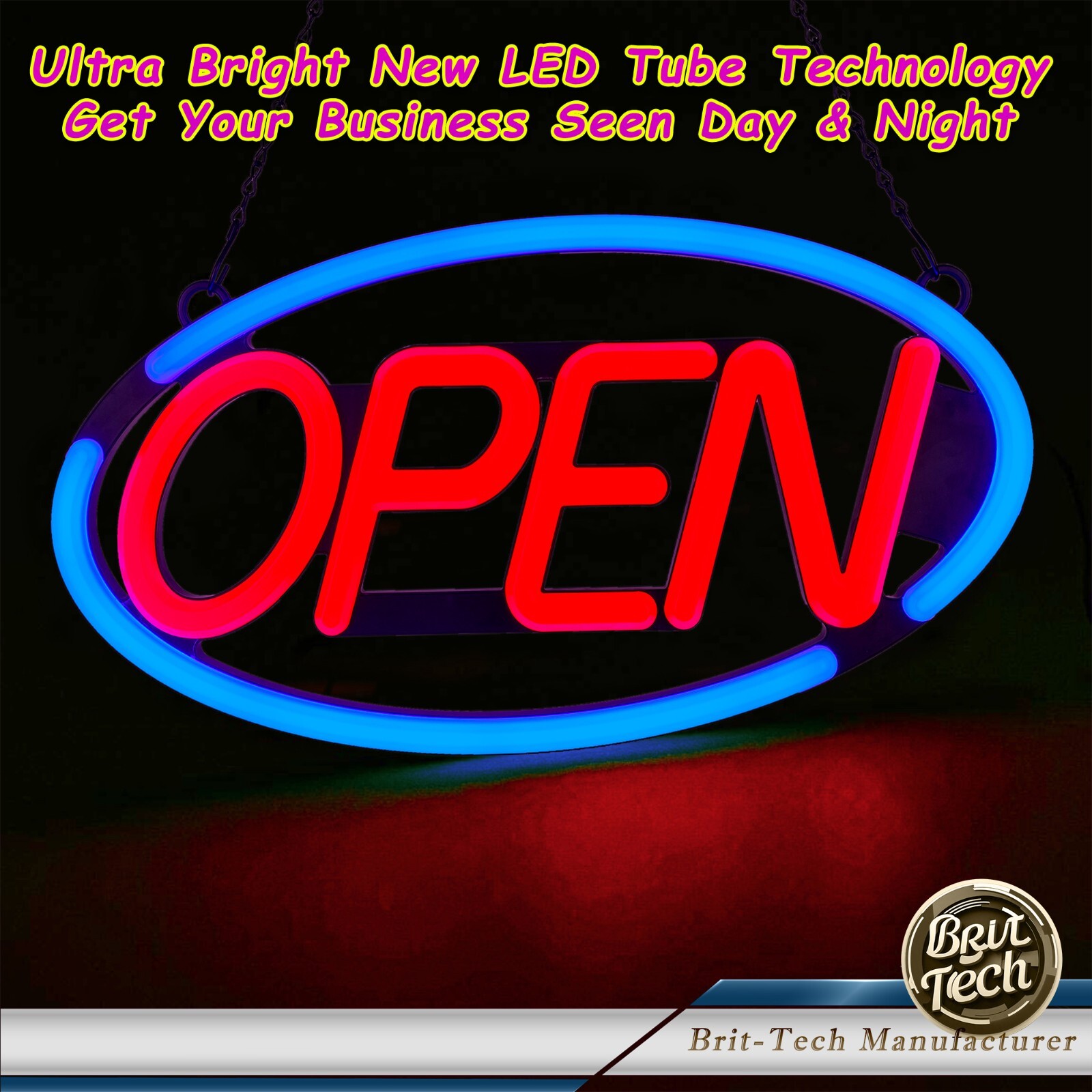 Large LED Open Sign 24″ Neon Light Bright for Restaurant Bar Store Shop Business