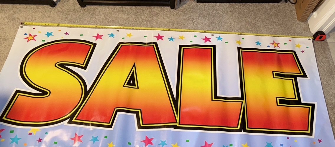 Sales Event SALE Indoor Outdoor Vinyl Banner Design LARGE 8’x3′ BRAND NEW!
