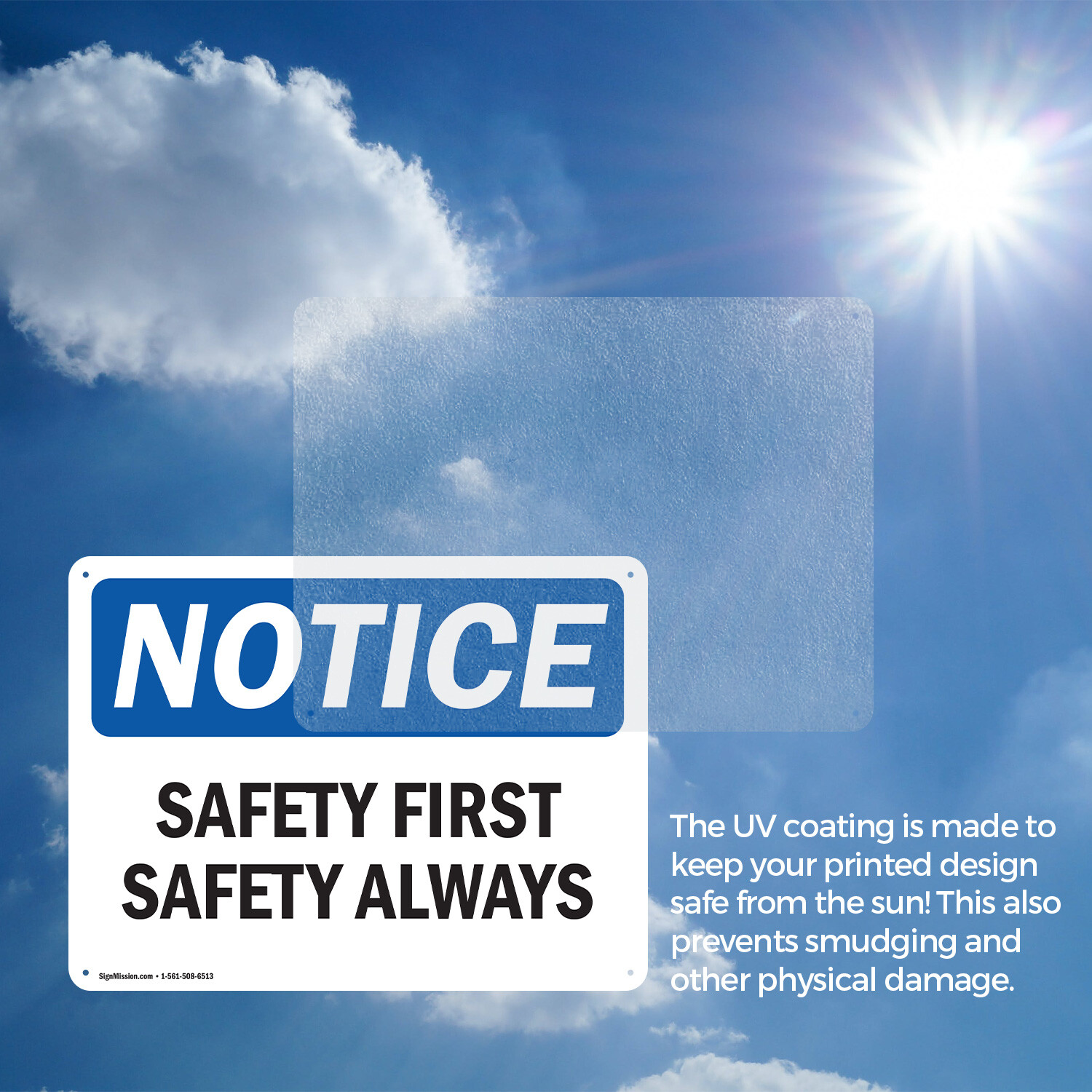 (2 Pack) Safety First Safety Always OSHA Notice Sign Decal Metal Plastic