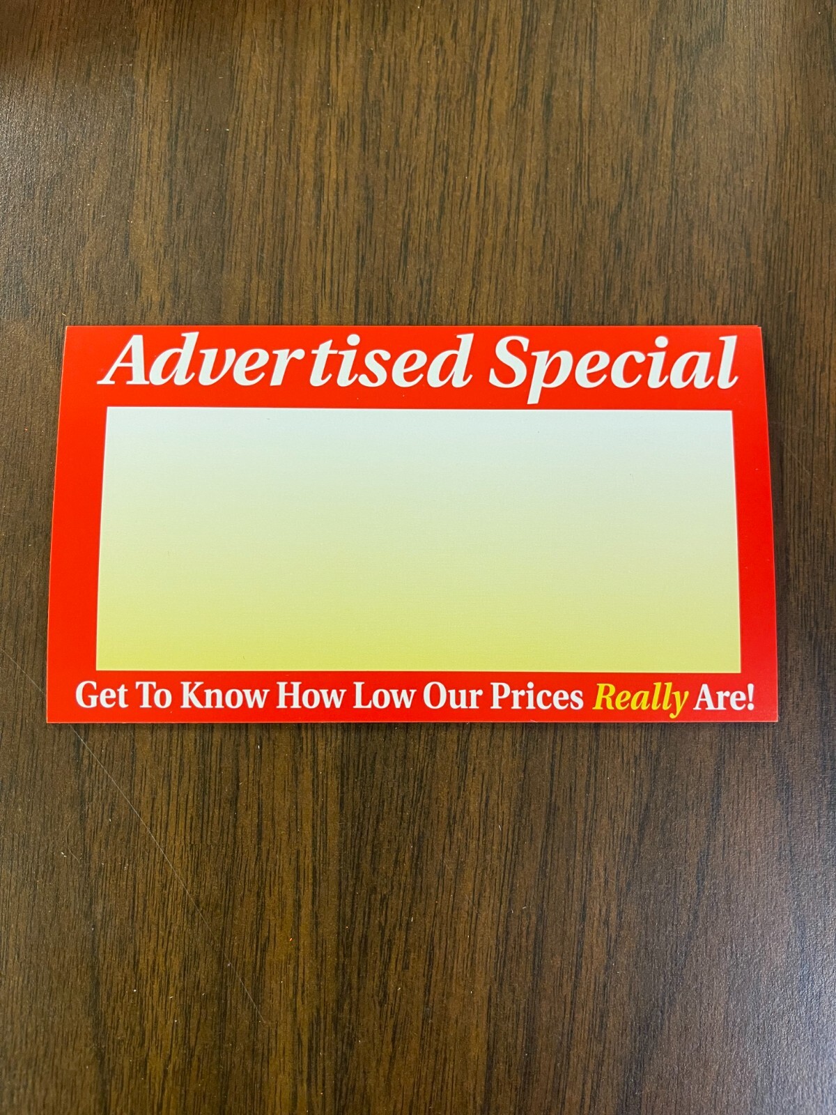 Advertised Special Price Signs for Retail -6 1/4″w x 3.5″H- 100 pieces