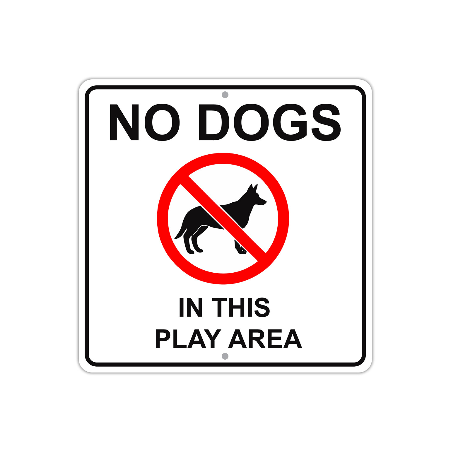 No Dogs In This Play Area Pets Restriction 12″x12″ Portable Aluminum Metal Sign