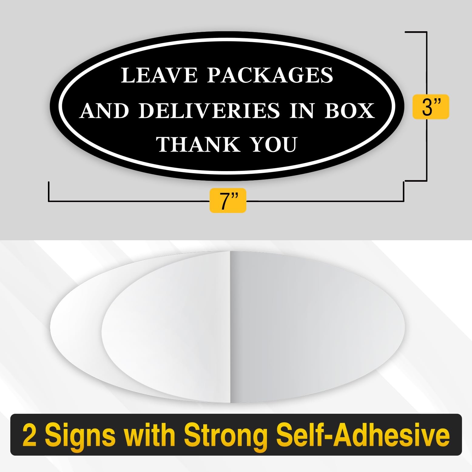 2PC Delivery Sign For Packages – Please Place Packages In Box, 7 x 3 Inches -…