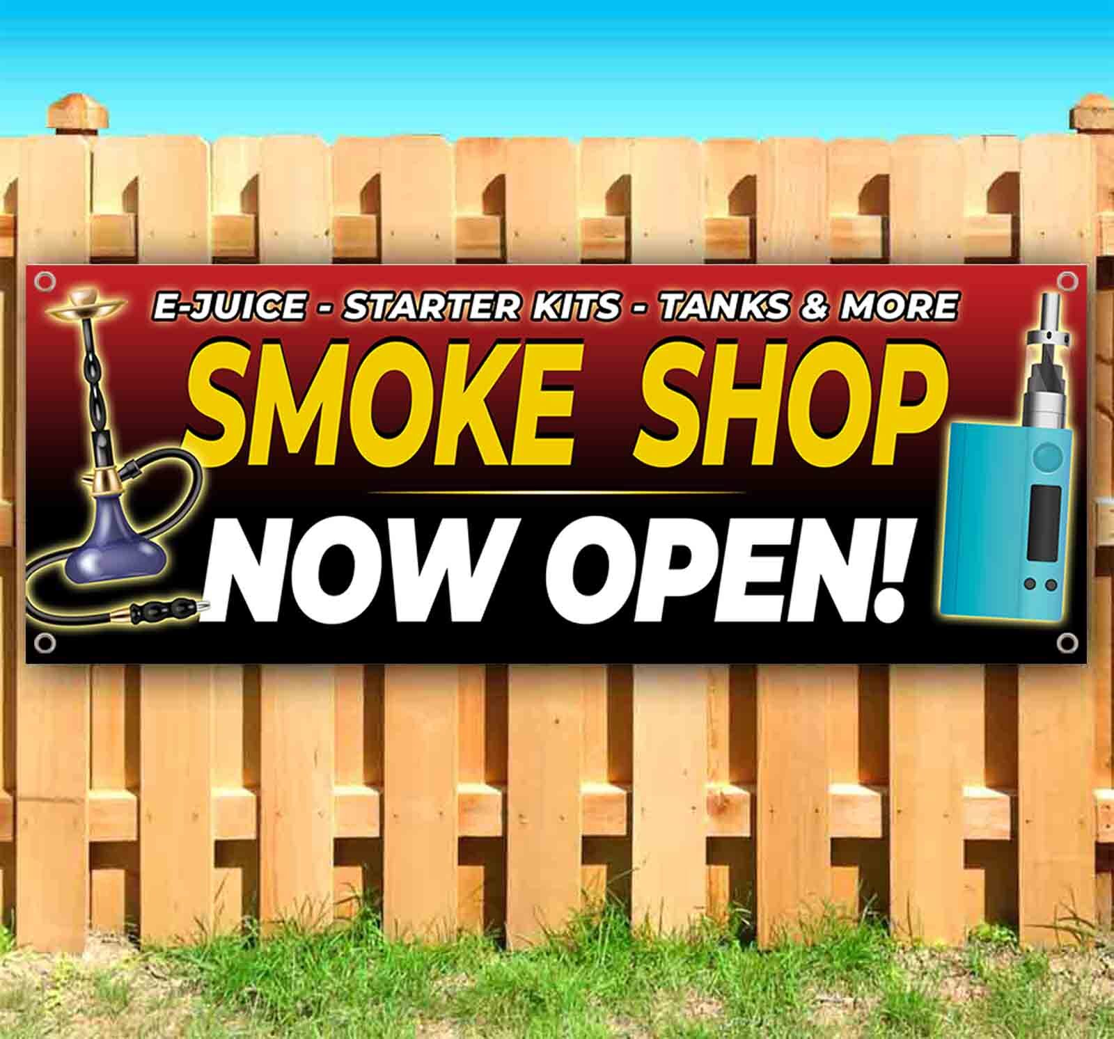 SMOKE SHOP NOW OPEN Banner Advertising Vinyl Flag Sign Many Sizes VAPE TOBACCO