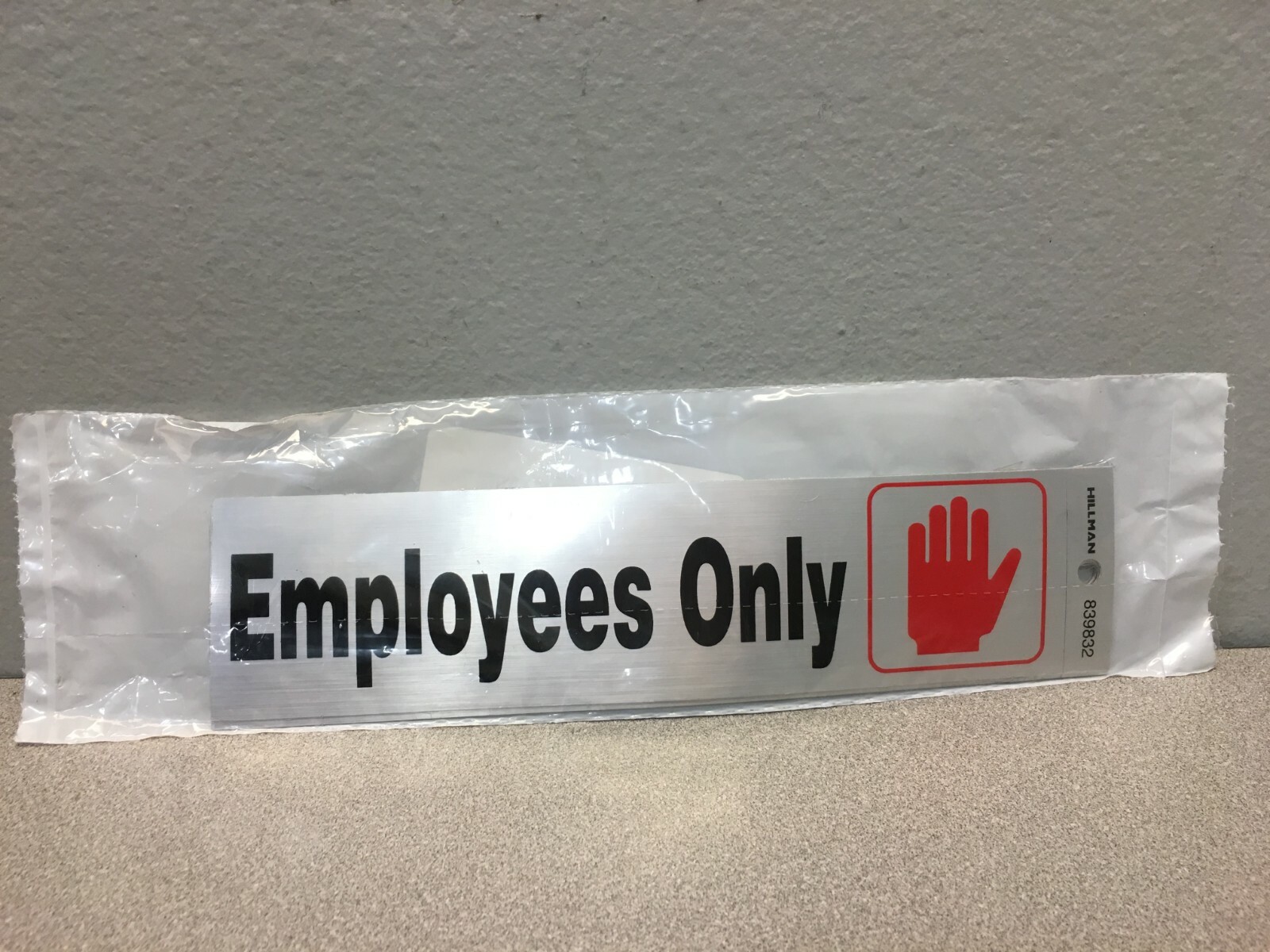 Hillman 839832 Silver “Employees Only” Decal 2 in. H X 8 in. W Pack of 6