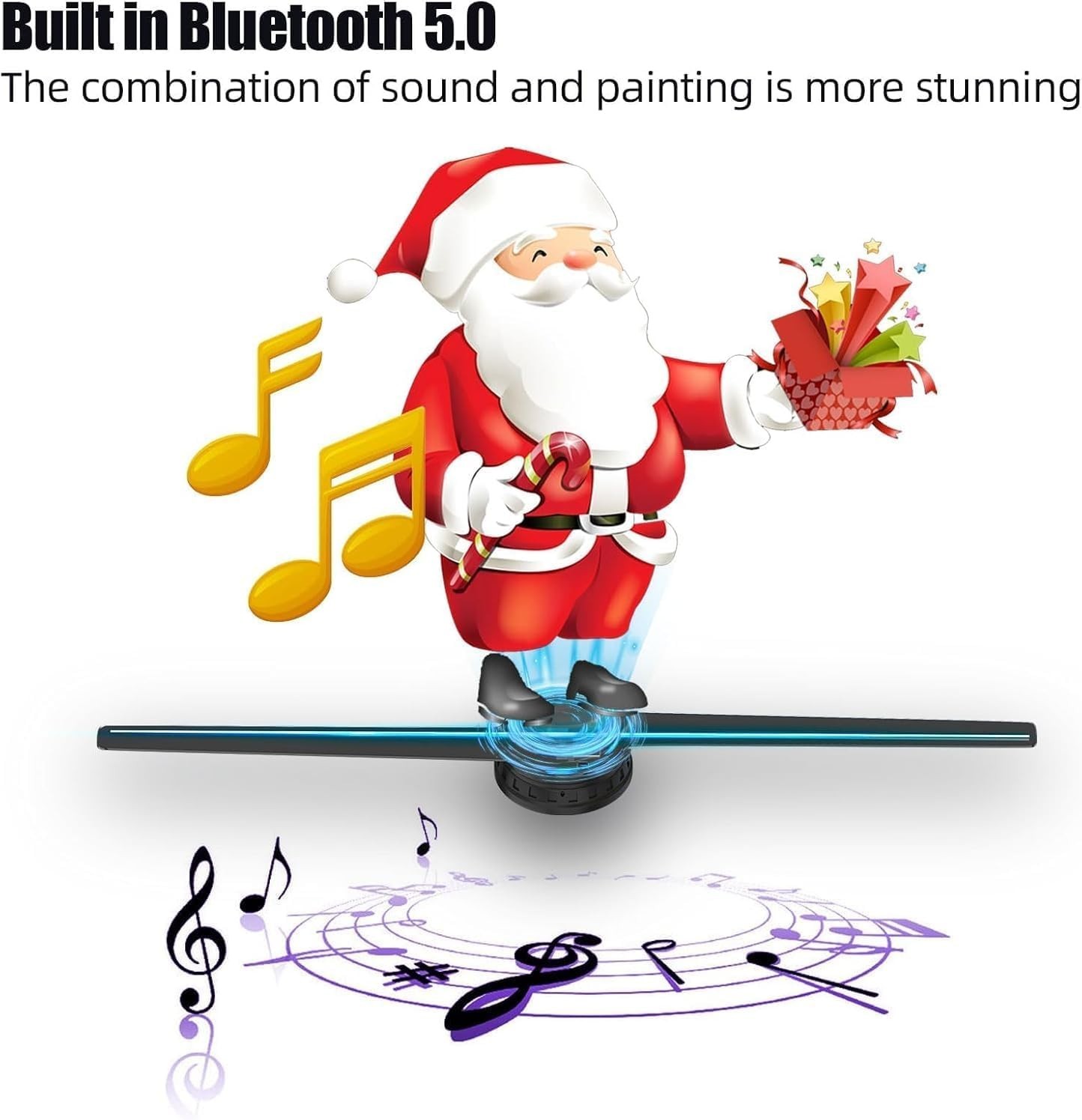 Captivating 16.5″ 3D Holographic Fan Projector with Bluetooth & Remote Control