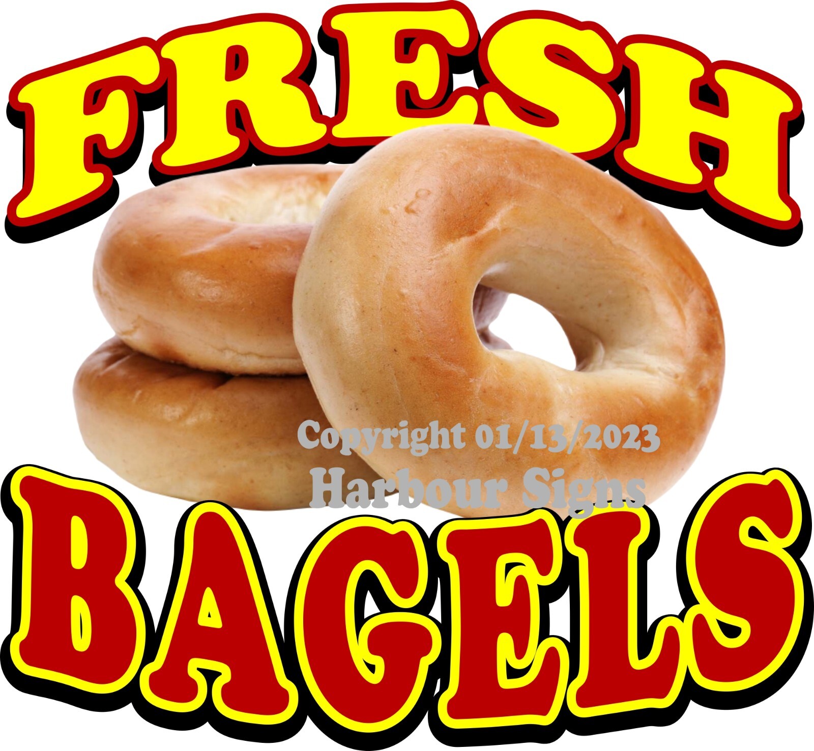 Fresh Bagels DECAL (Choose Size) Food Concession Vinyl Sign Sticker