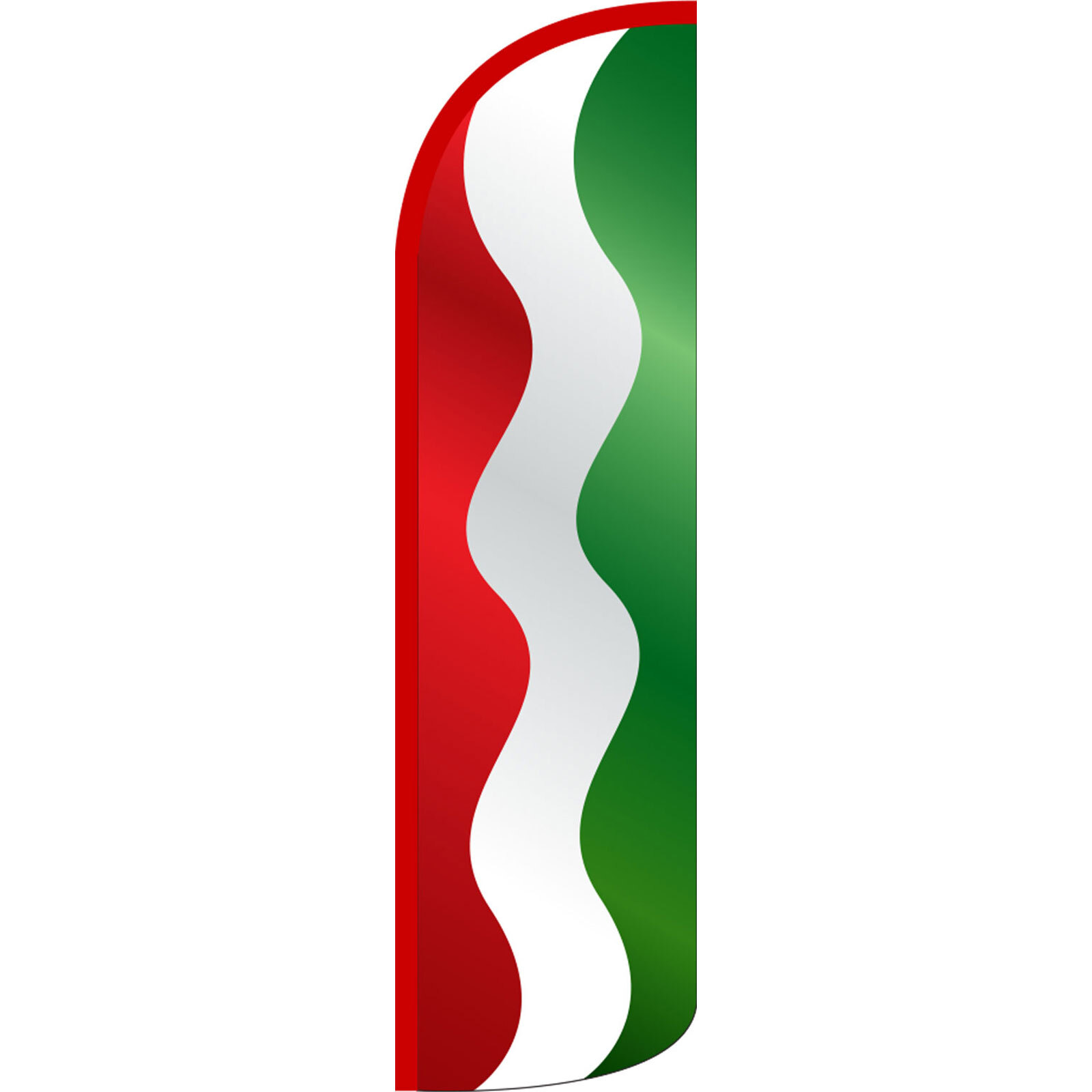 Wavy Red White Green 3 ft X 11 1/2 ft Windless Flag