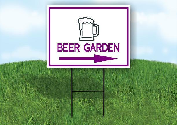 BEER GARDEN PURPLE ARROW RIGHT Yard Sign Road with Stand LAWN SIGN Single sided