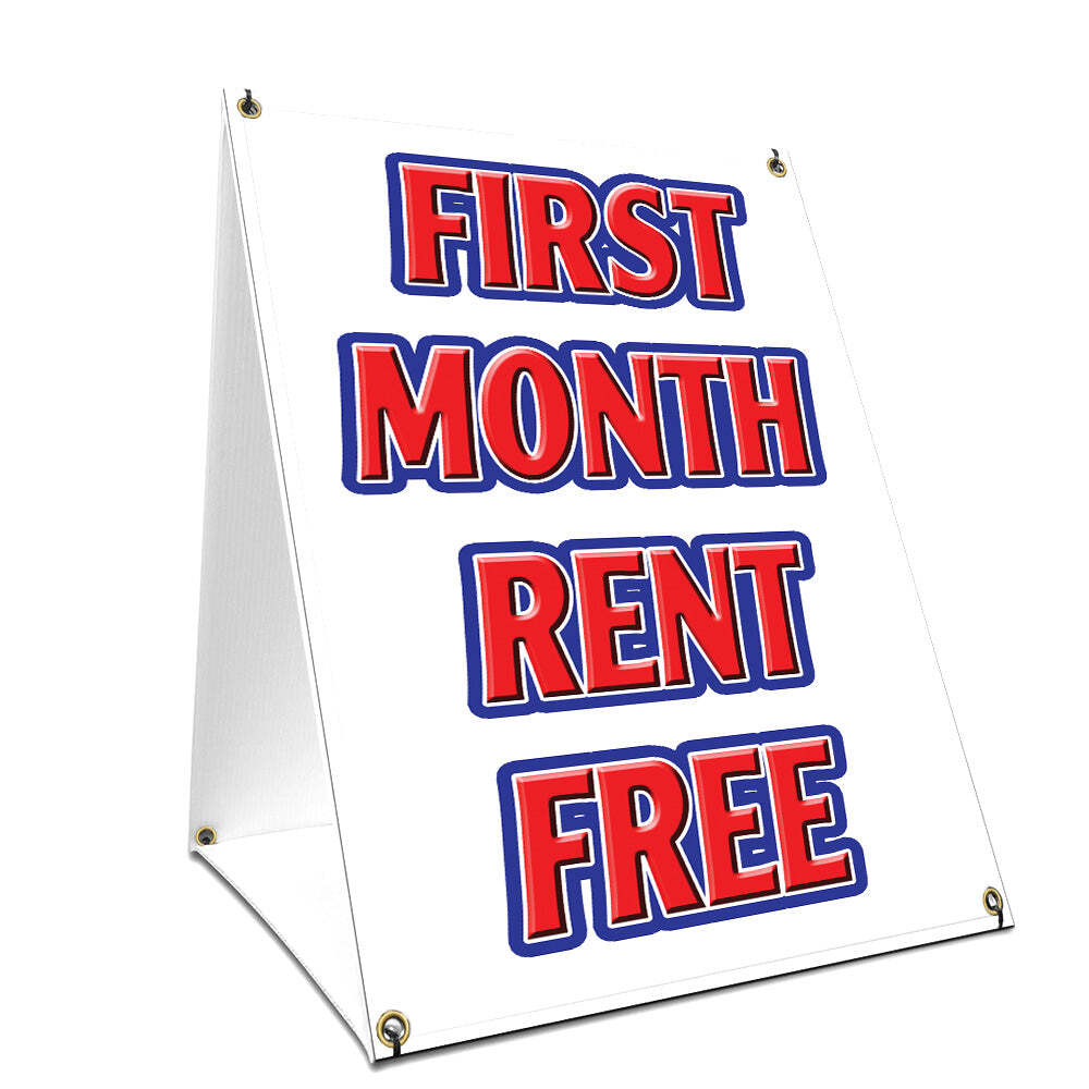 First Month Rent Free Yard Sign & Stake outdoor plastic coroplast window