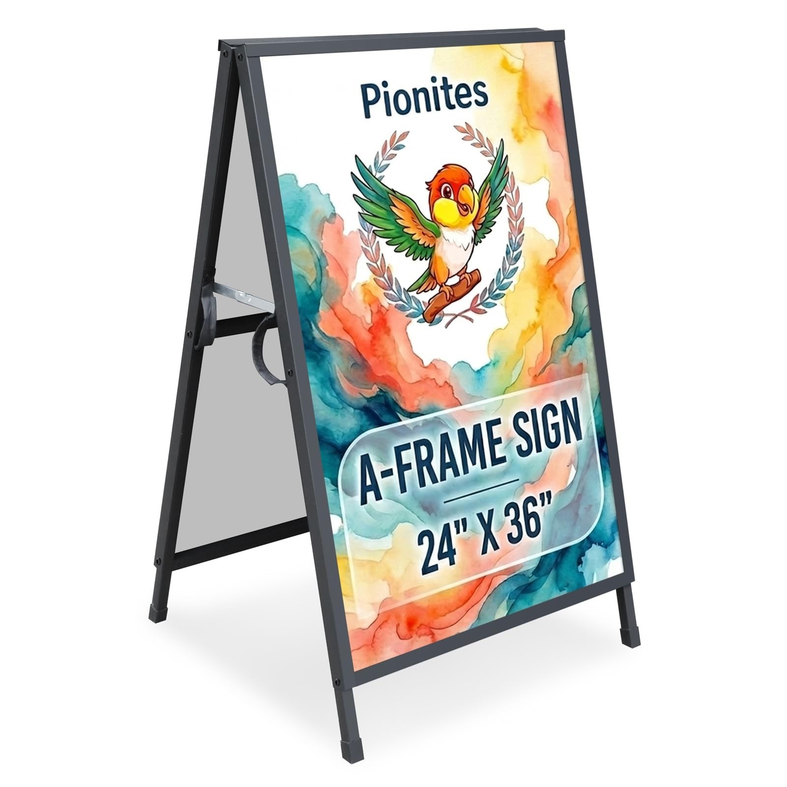 Heavy Duty A-Frame Sidewalk Sign 24×36 Inch Steel Double-Sided Pavement Display