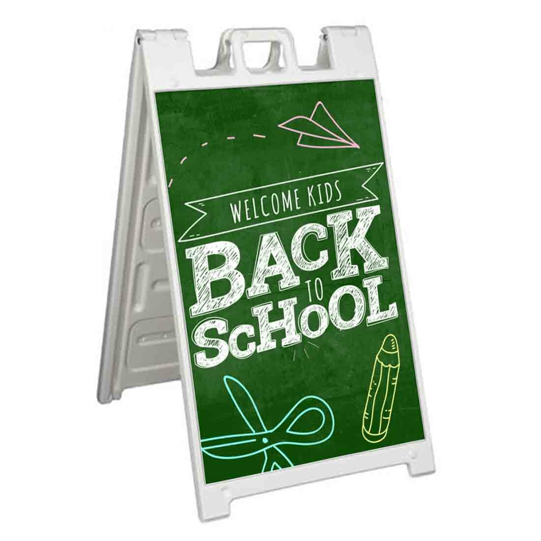 BACK TO SCHOOL Signicade 24×36 Aframe Sidewalk Sign Banner Decal SALE