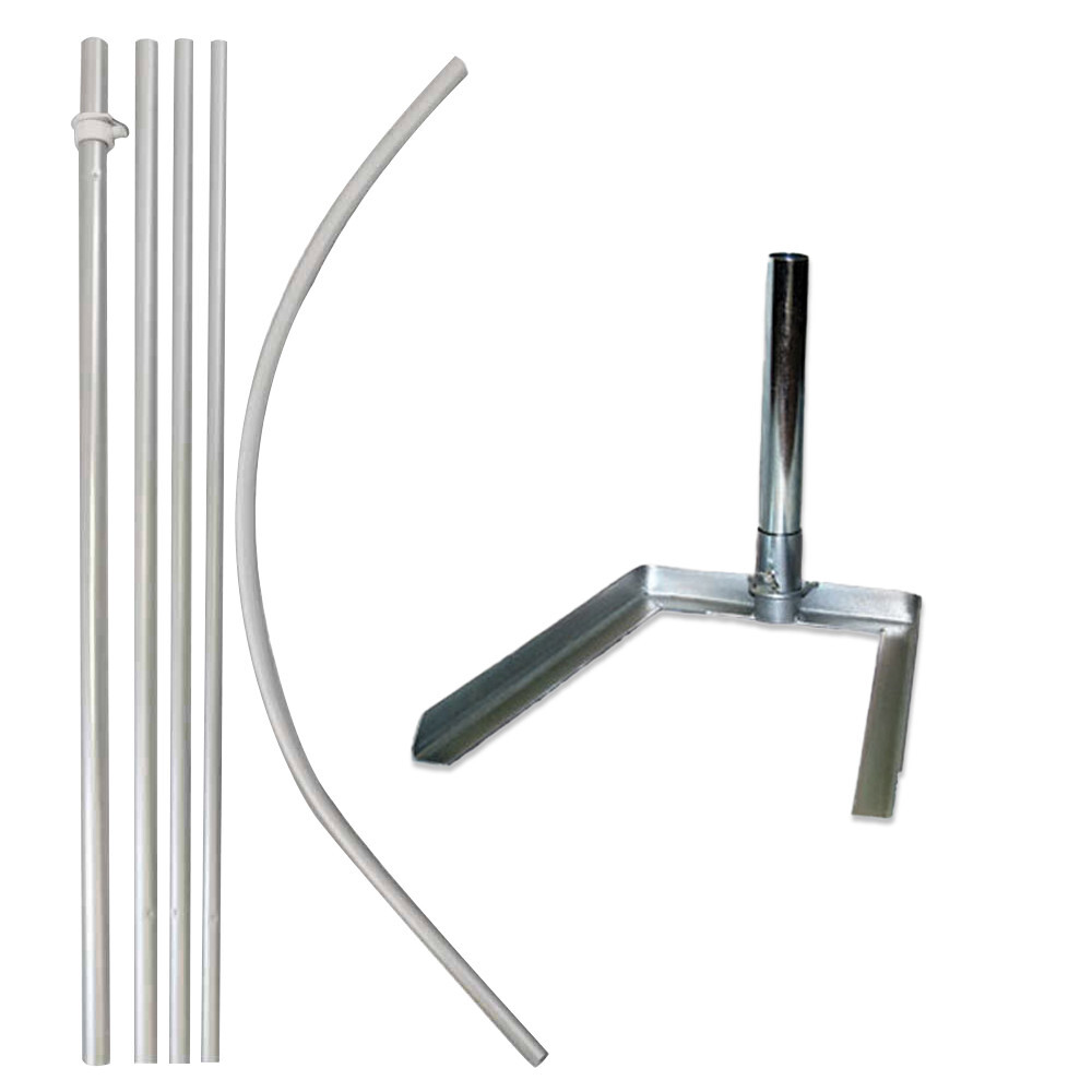 15ft Windless Swooper Flag Pole Kit Flagpole Feather Flag Sign Pole Tire Base