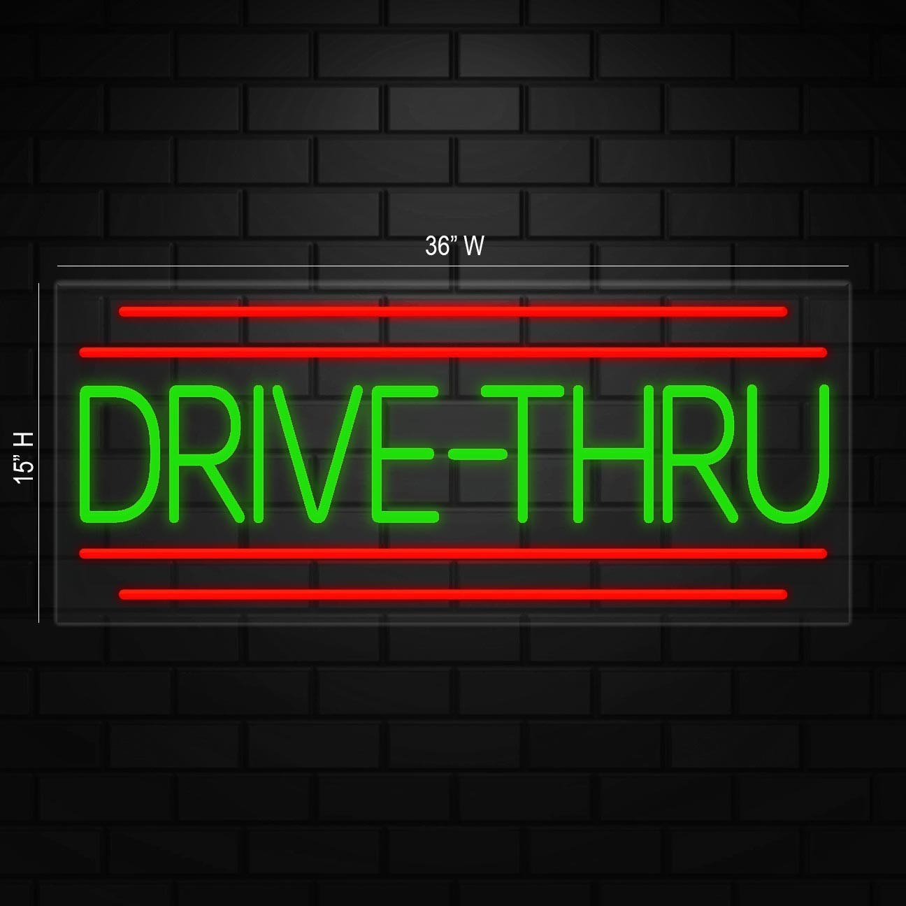 Drive-Thru Neon Sign for Retail Displays | LED Flex Neon | 36″W x 15″H x 1″D