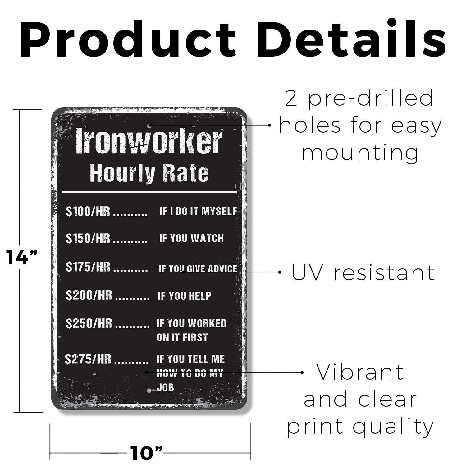 Ironworker Personalized Sign High Steel Tough Name Here Perfect for Garages