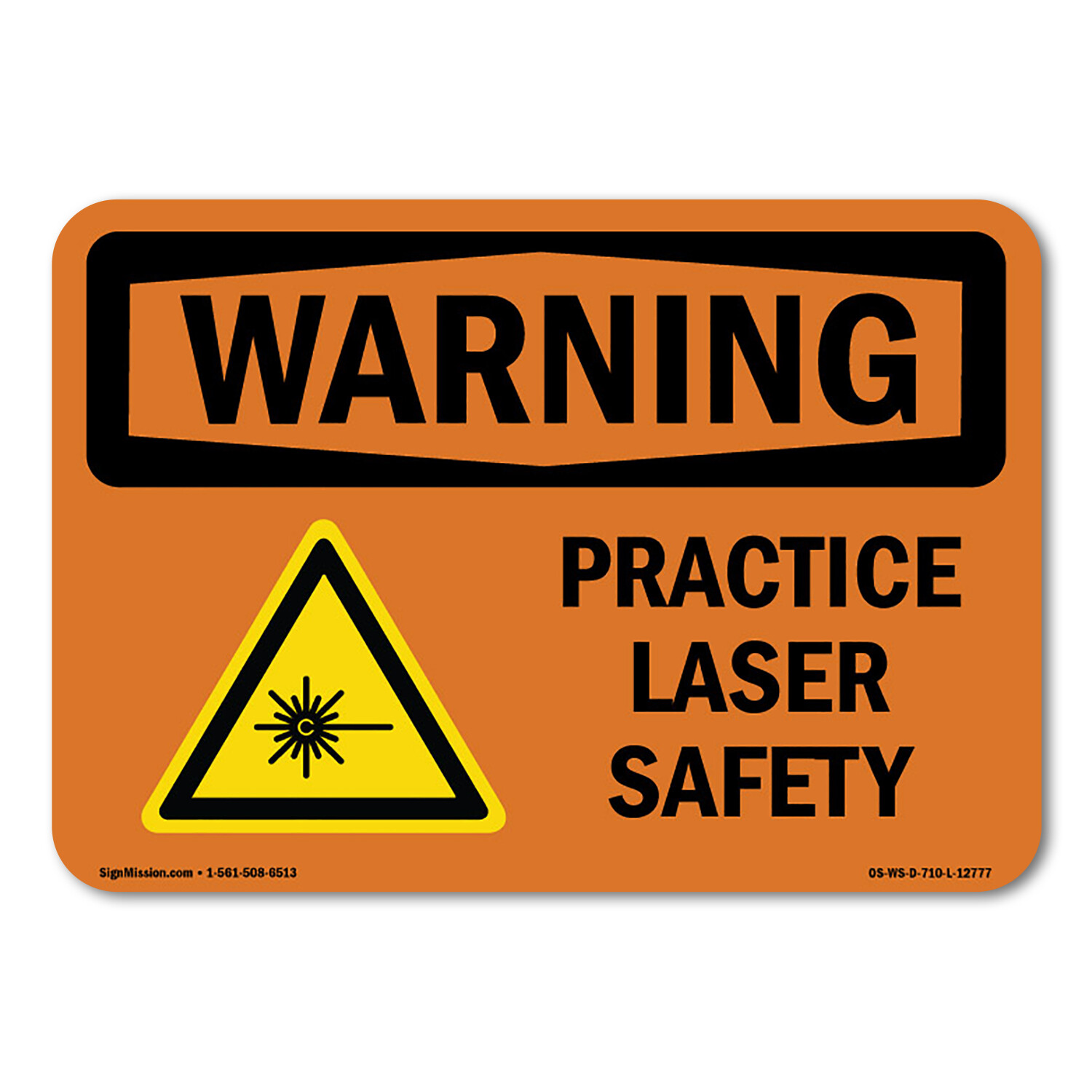 Practice Laser Safety ANSI Warning Sign Metal Plastic Decal