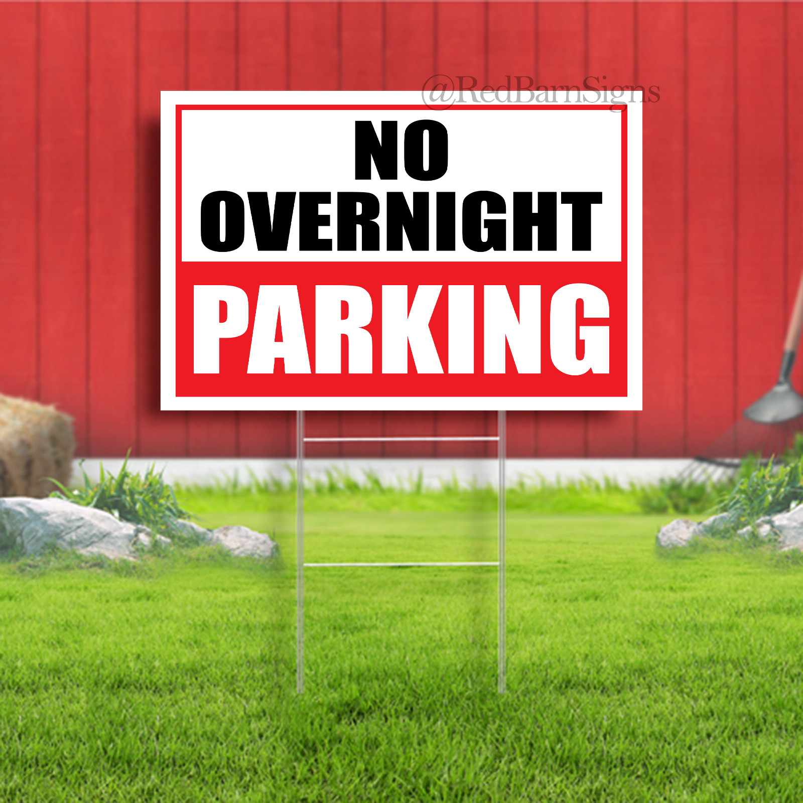 No Overnight Parking Indoor Outdoor Yard Sign