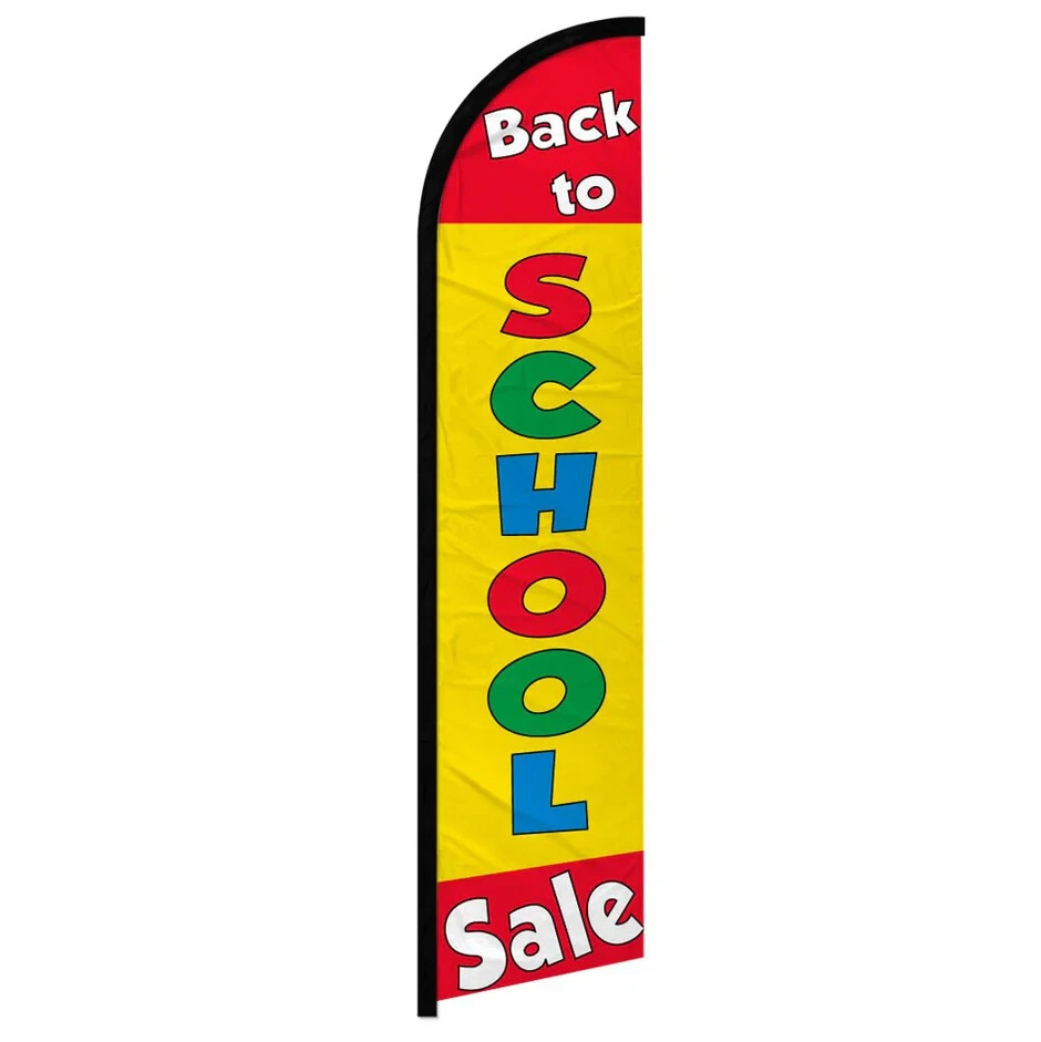 Back to School Sale Windless Full Sleeve Advertising School Sale Banner Flag