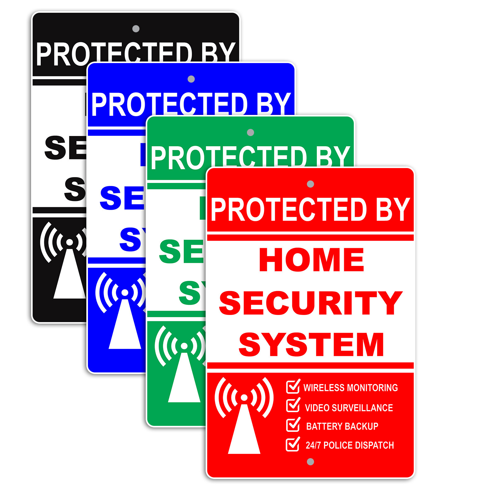 Protected By Home Security System CCTV Camera Safety Alarm Notice Aluminum Sign