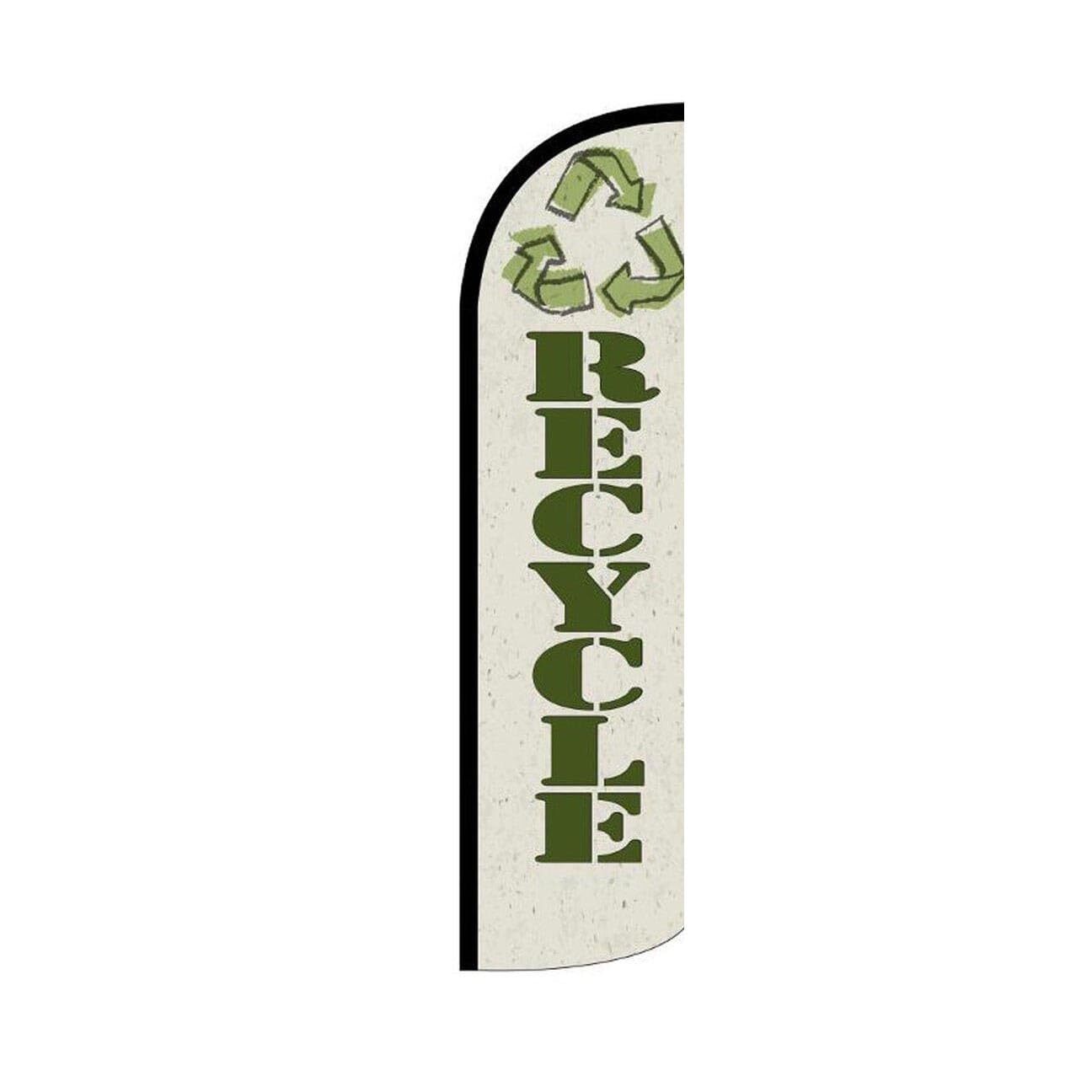 Recycle Swooper Flutter Windless Feather Flag | 3ft W x 11.5ft Tall