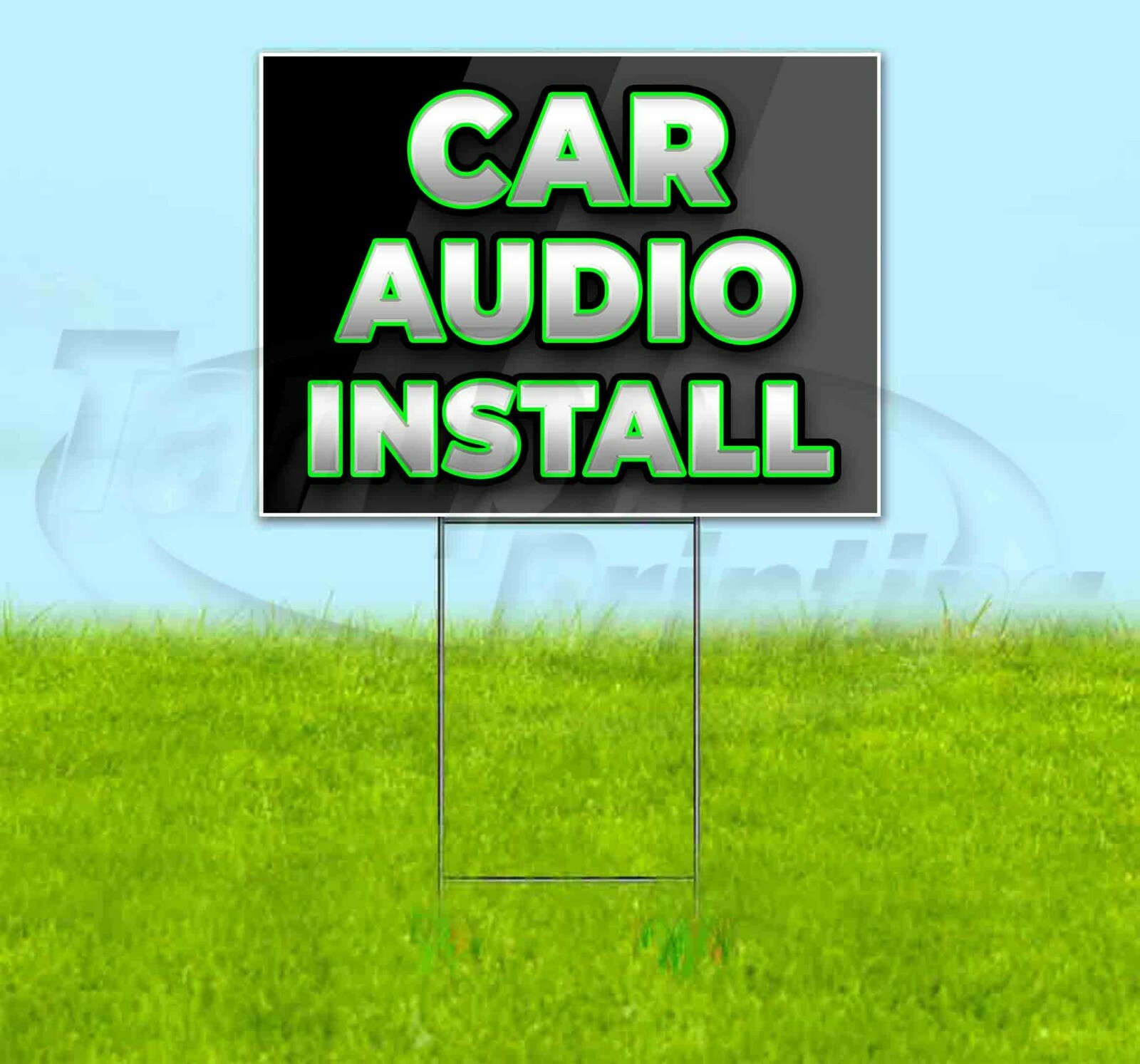 CAR AUDIO INSTALL Yard Sign Corrugated Plastic Bandit Lawn Decorations USA