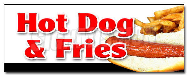 HOT DOG & FRIES COMBO DECAL sticker all beef french franks meal deal