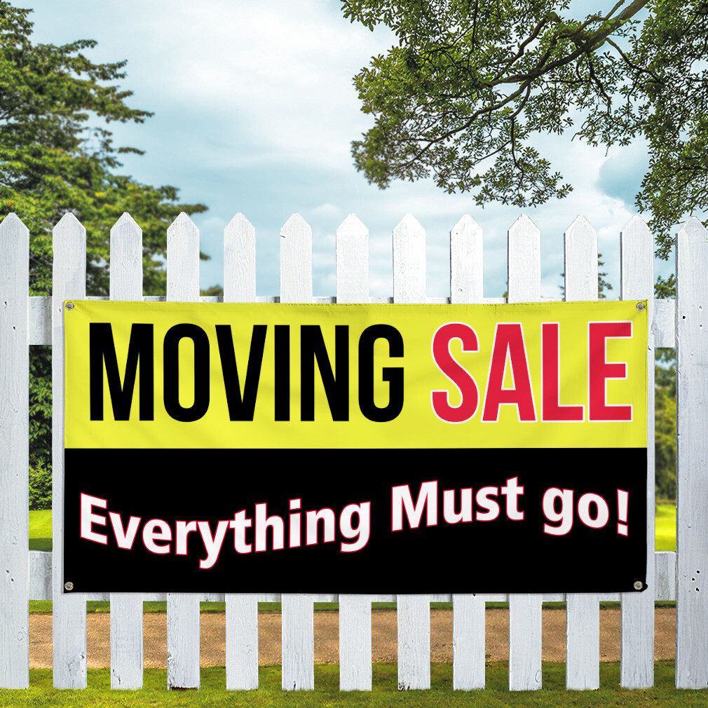 Vinyl Banner Multiple Sizes Moving Sale Everything Must Go Business Outdoor