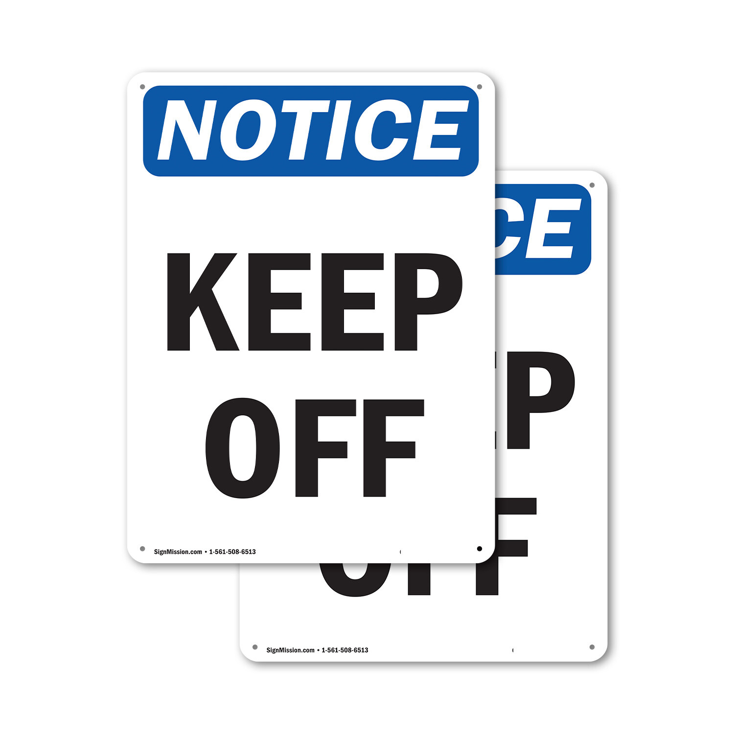 (2 Pack) Keep Off OSHA Notice Sign Decal Metal Plastic