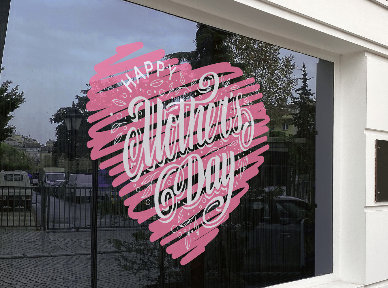 Happy Mothers Day Shop Decal Sticker Poster Sign Heart Wall Window Promotions
