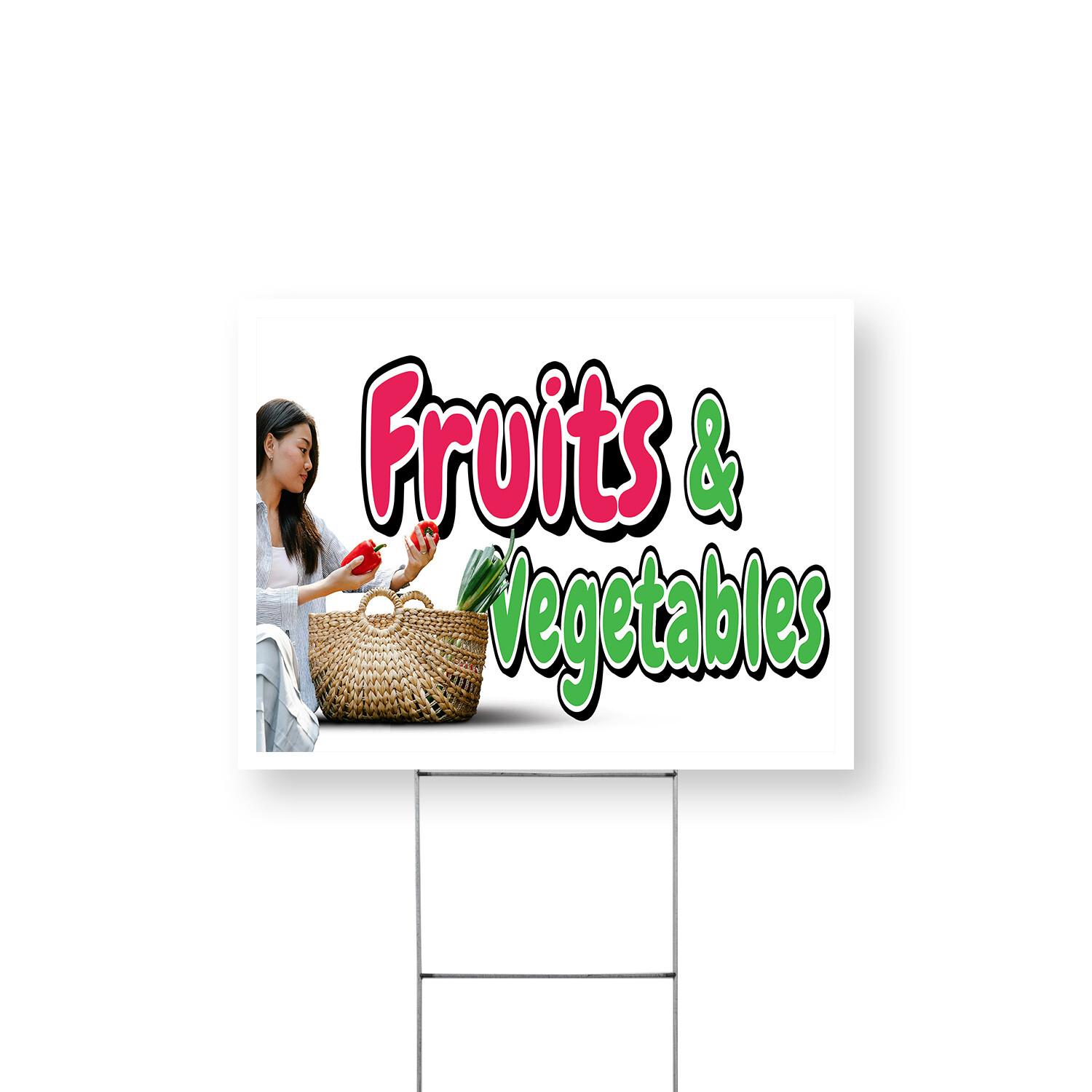 Fruits and Vegetables Yard Sign Fresh Produce, Local Farms, Seasonal Offers
