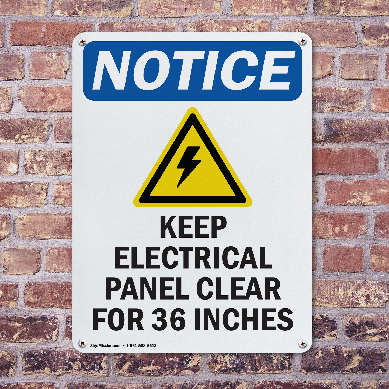 (2 Pack) Keep Electrical Panel OSHA Notice Sign Decal Metal Plastic