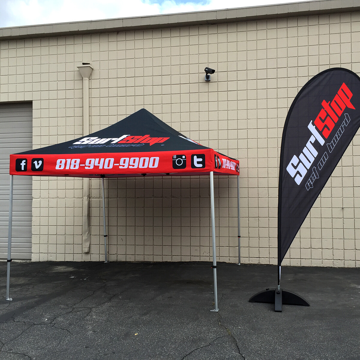 11ft Double Sided Custom Teardrop Flag+Fiberglass Pole& Metal X-Base w/sand bag