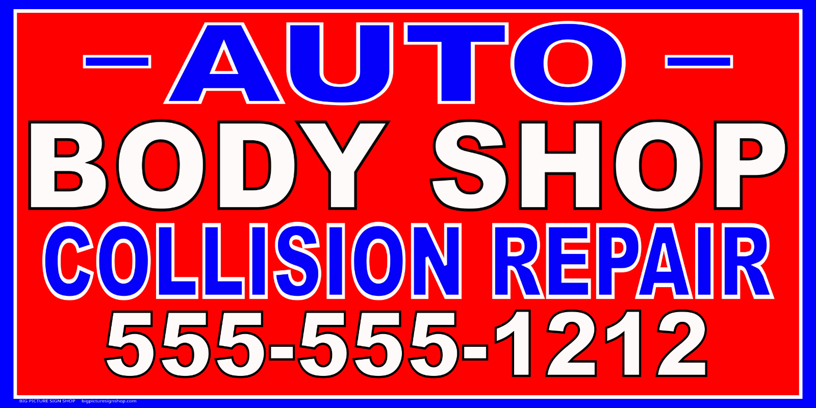 AUTO BODY SHOP COLLISION REPAIR -HUGE Banners-3 Choices YEL Red Wht-28 Sizes-USA