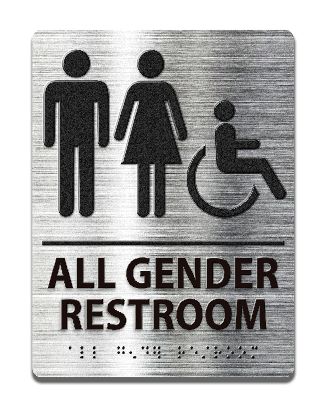 ADA-Mark Modern Restroom Sign for Business – ADA Compliant Braille Bathroom S…
