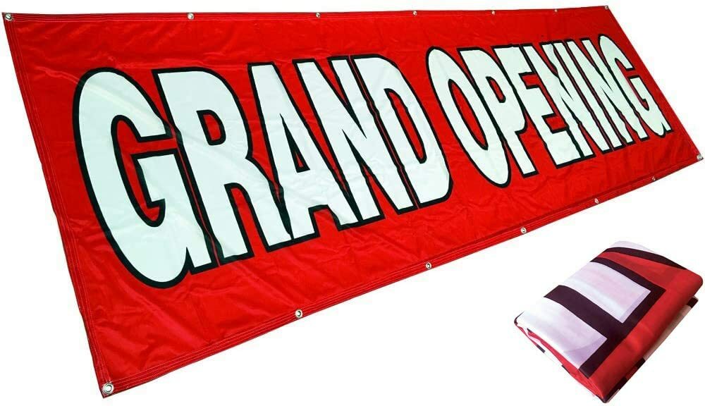 3×10 ft GRAND OPENING Banner Sign wb Polyester Fabric rb