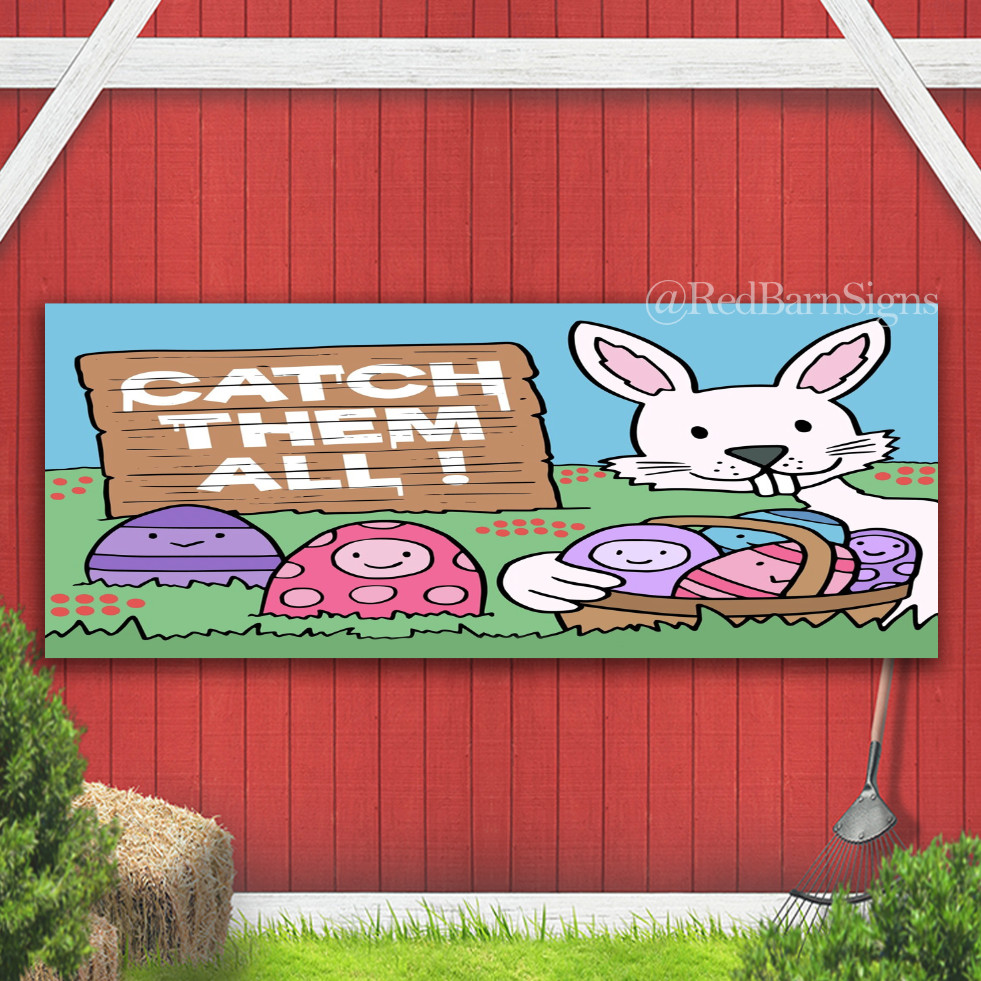 Happy Easter Day Easter Sunday 007 One-Sided Banner Sign with Grommets