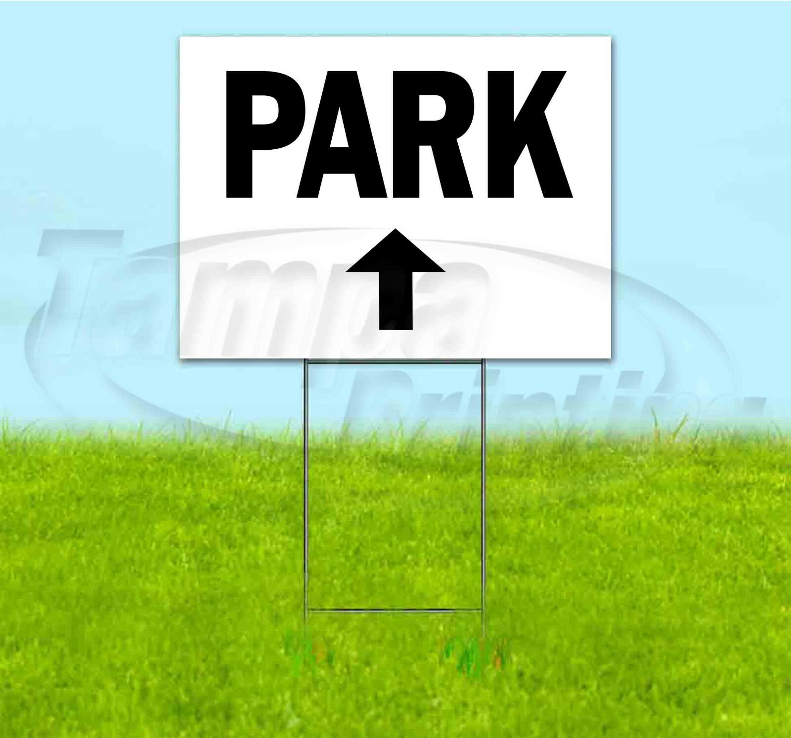 PARK ARROW 18×24 Yard Sign WITH STAKE Corrugated Bandit DIRECTIONAL