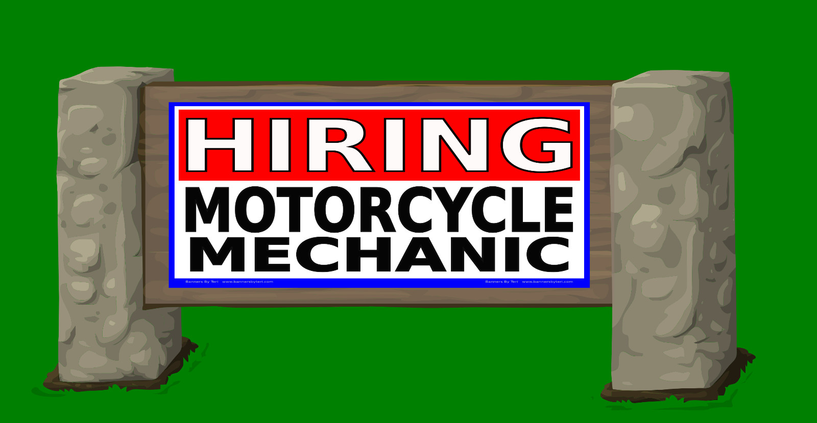 HIRING MOTORCYCLE MECHANIC – VINYL Banner Signs -Reinforced -FAST SHIP -USA MADE