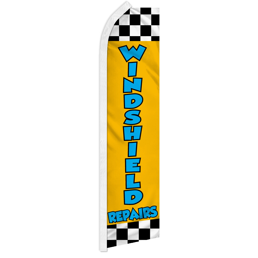 Windshield Repair Advertising Swooper Feather Flag Auto Glass YW