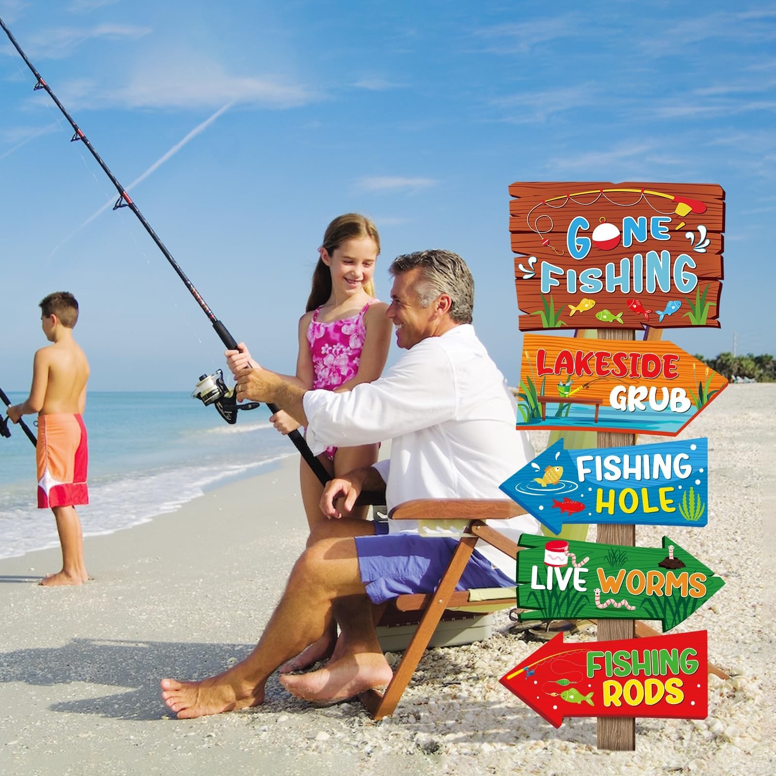 20 Pcs Gone Fishing Sign Gone Fishing Birthday Party Decorations Photo Booth …