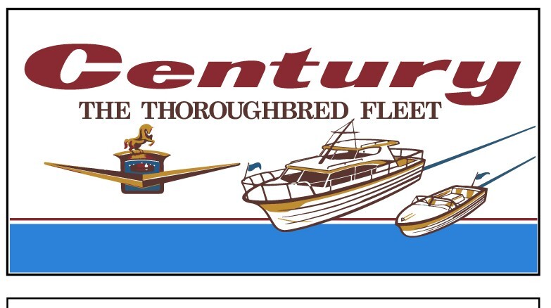 Century Boat sign vintage art on modern vinyl material with grommets