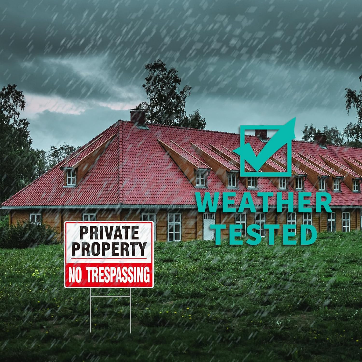 2 Pack Private Property No Trespassing Signs, 12.6” X 9.5” Corrugated Plastic