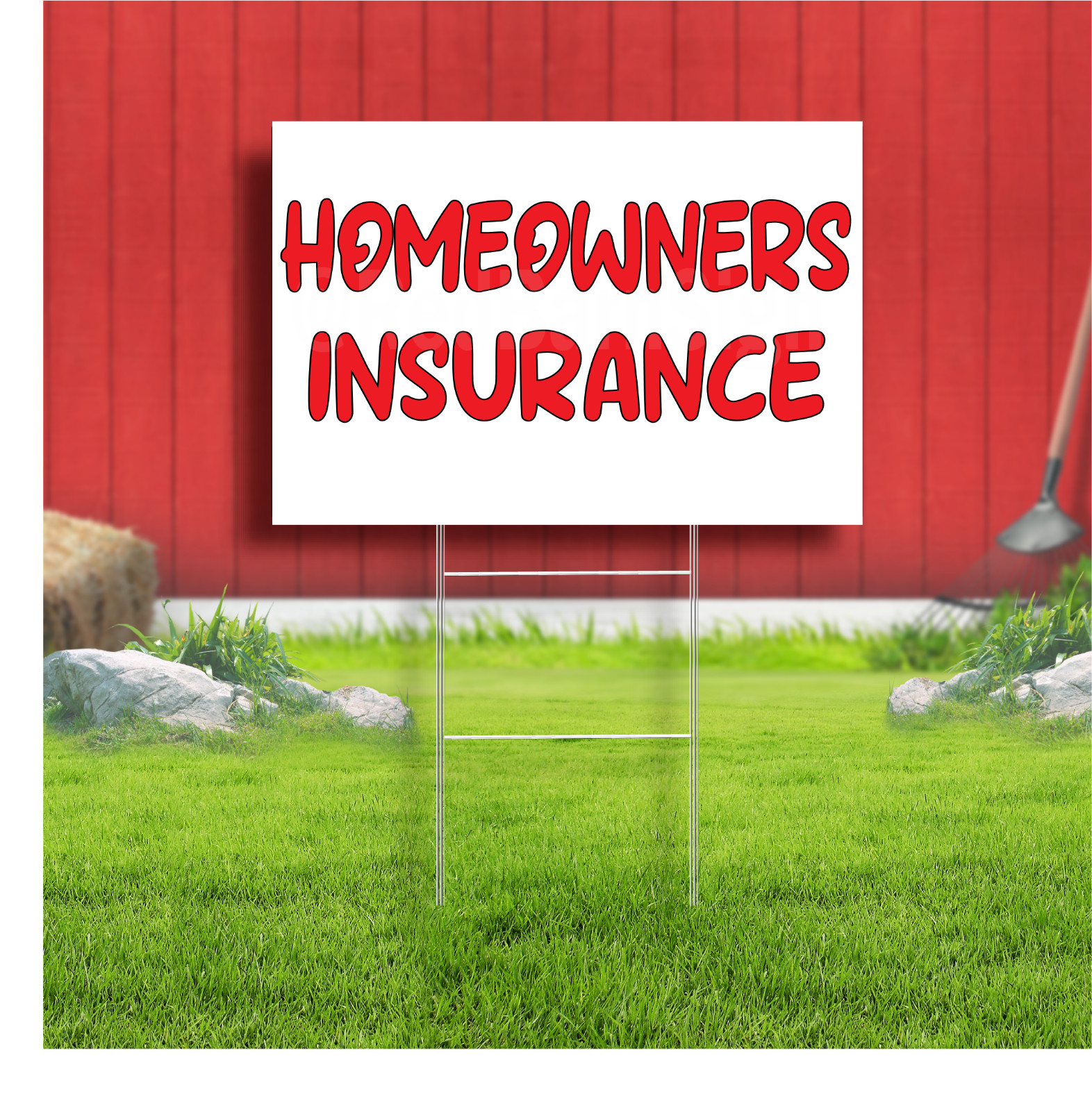 Homeowners Insurance Coroplast Sign Plastic Indoor Outdoor Yard Sign