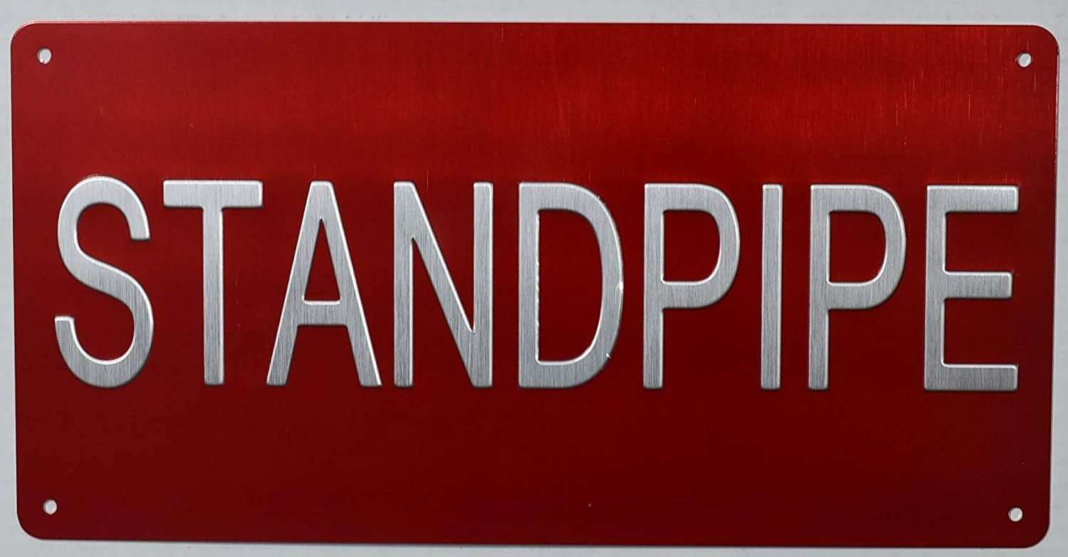 Standpipe Sign (Aluminium,Black,Size 6×12)-The Sensation line -REF24-1027