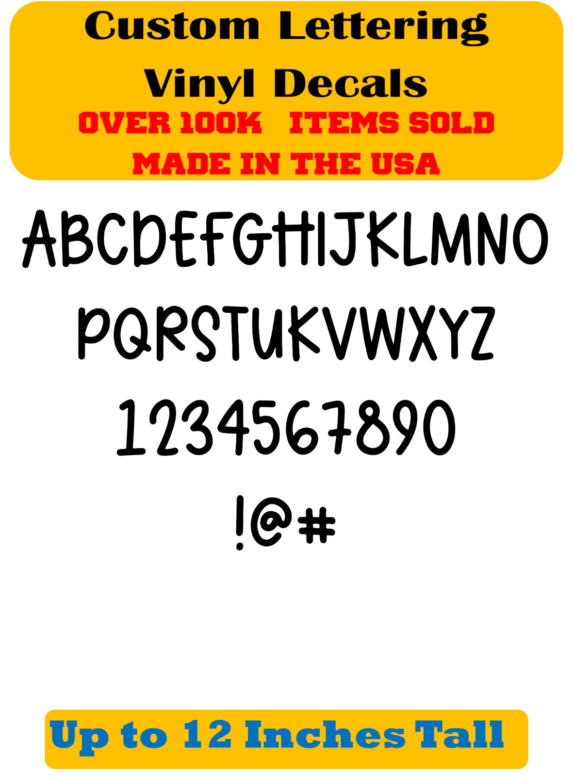 Custom Personalized Decal Vinyl Lettering Text Business Sign Handwritten Font vK